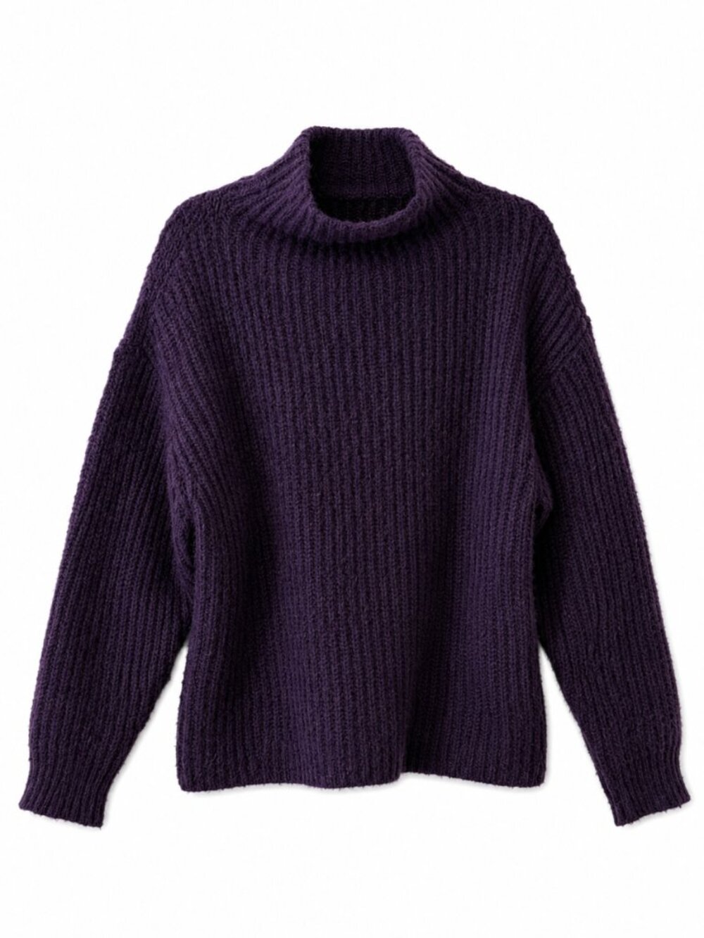 🌷 2/15 Noa Purple Chunky Knit Mock Neck Sweater Size L